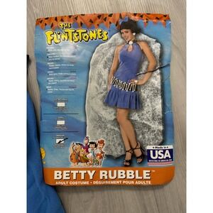 The Flintstones Betty Rubble Women Costume Dress Wig Halloween Cosplay Sz M 8-10